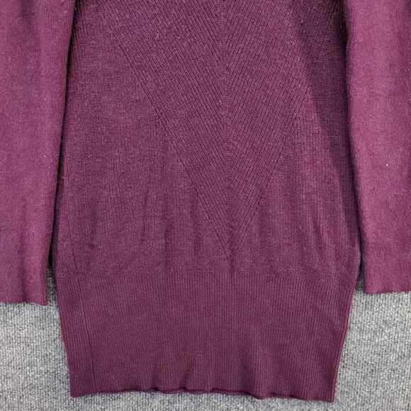White House Black Market Women's Sweater Dress Purple Small Long Sleeve V-Neck - Picture 4 of 12